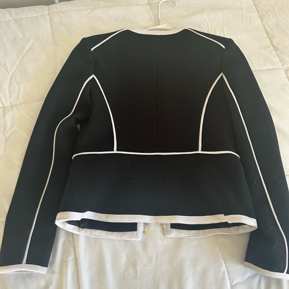 Calvin Klein Black and White Jacket with gold zippers size 2 - only worn once - Picture 3 of 5